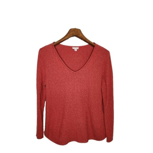 J. Jill Orange‎ V-Neck Sweater Longsleeve Size Small - Picture 1 of 11